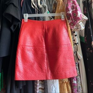 ASOS Red Orange Mini Leather Skirt
